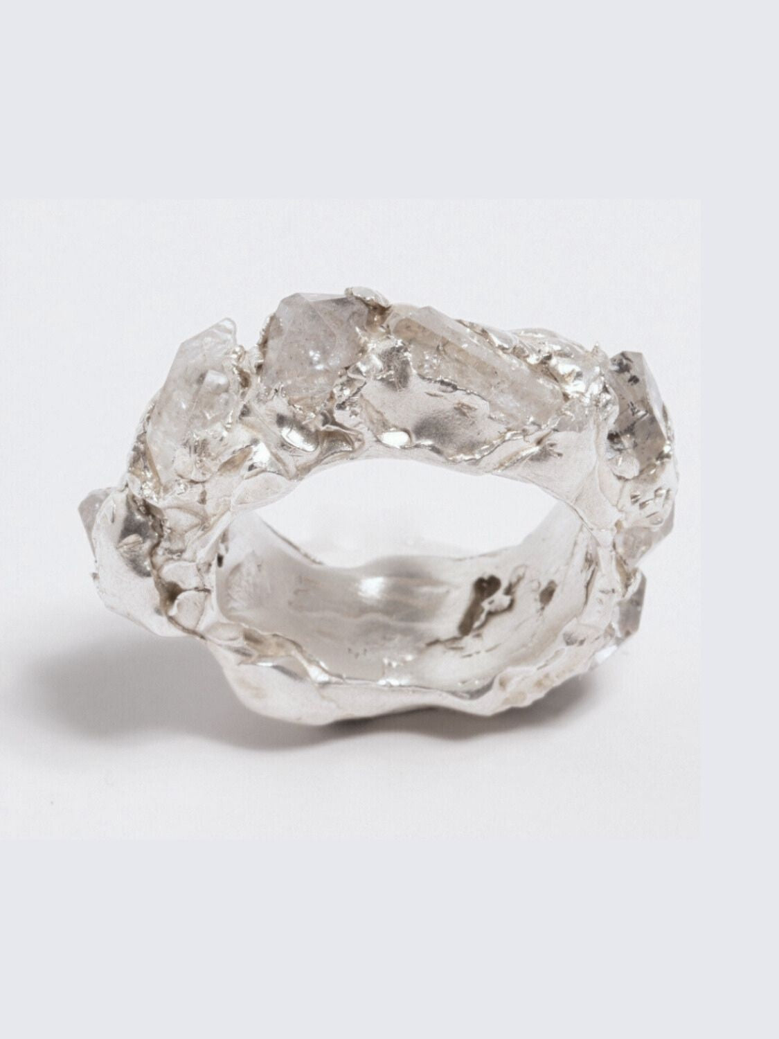 Destiny Herkimer Quartz Ring sculptural Jewelry | The Bow Jewelry