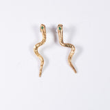 Temptation Snake Emerald Earrings sculptural Jewelry | The Bow Jewelry