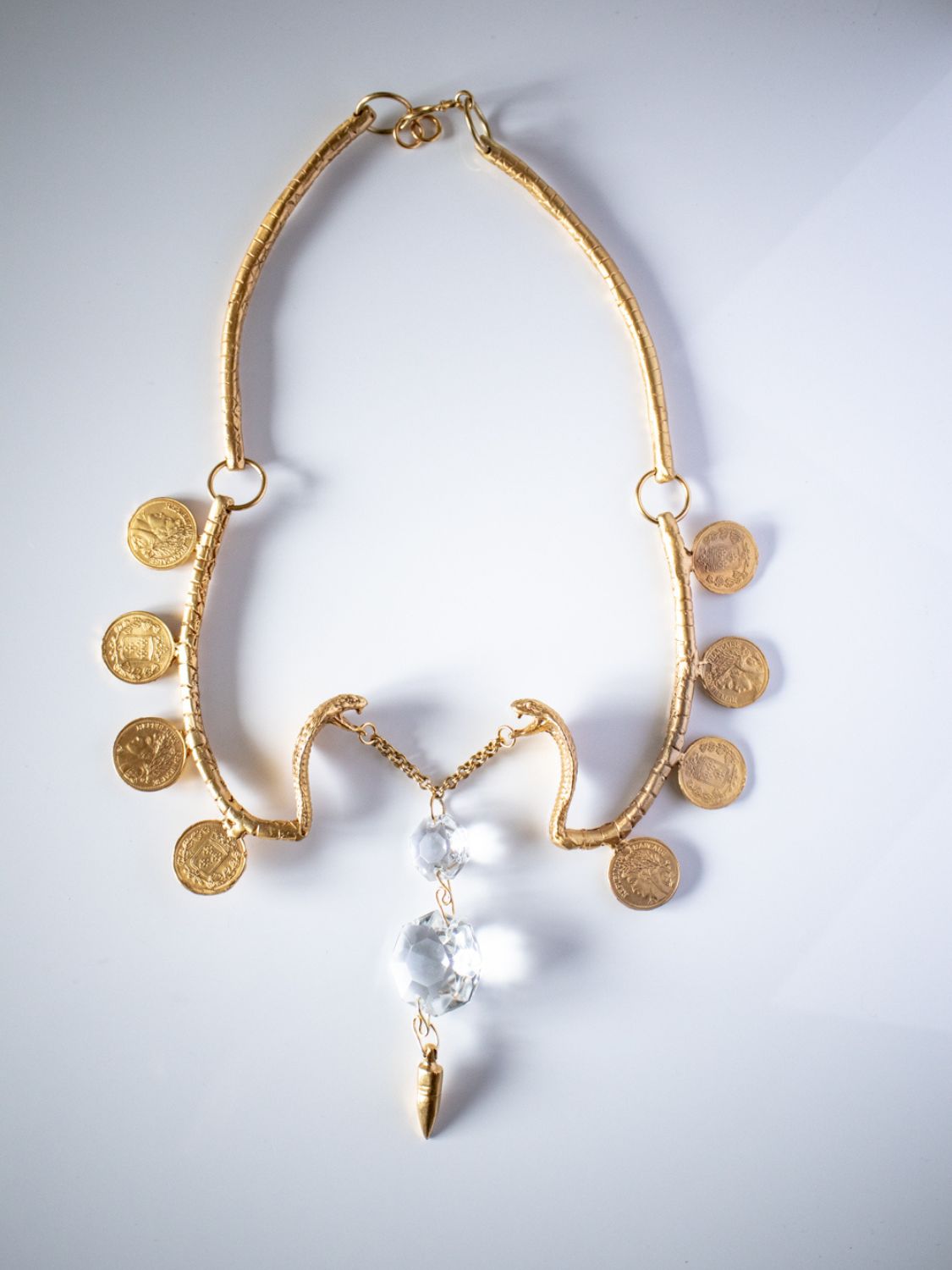 Mata Hari Serpent Crystal Necklace sculptural Jewelry | The Bow Jewelry