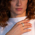Destiny Herkimer Quartz Ring sculptural Jewelry | The Bow Jewelry