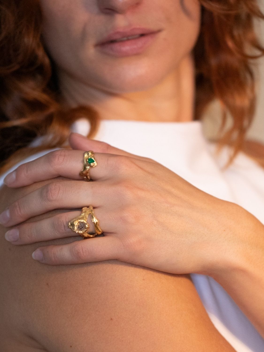 Leo Herkimer Quartz Ring sculptural Rings | The Bow Jewelry