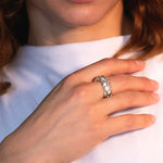 Destiny Herkimer Quartz Ring sculptural Jewelry | The Bow Jewelry