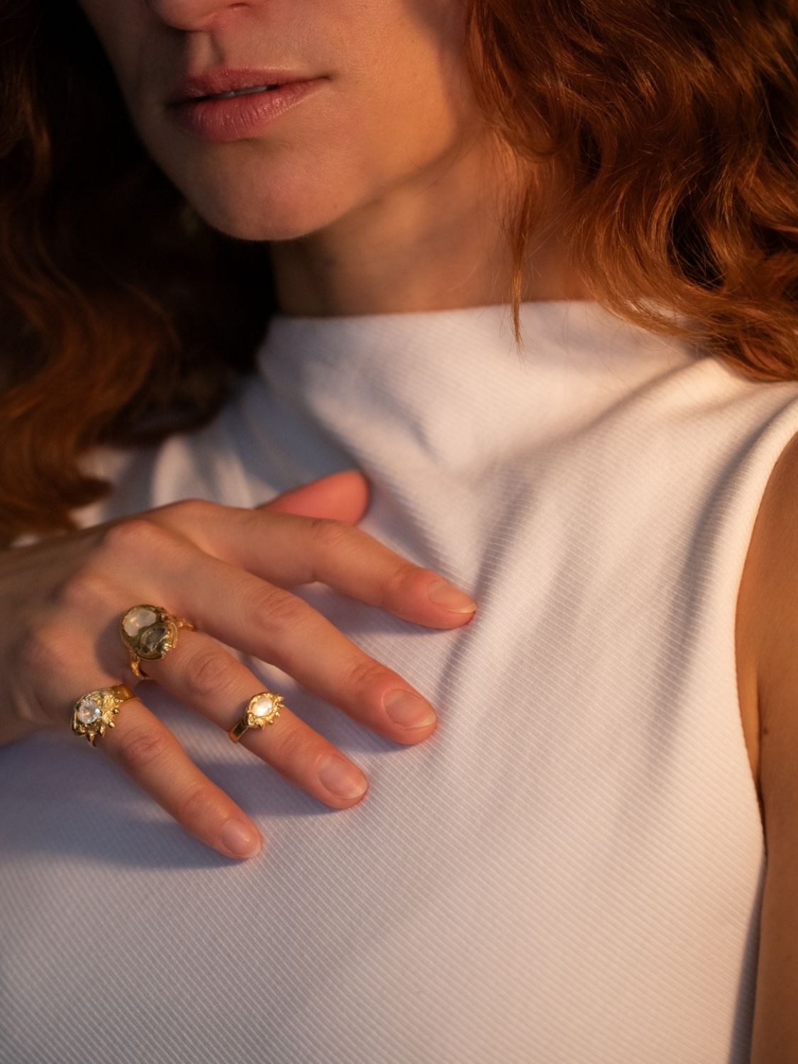 Visionary Moonstone Eye Ring sculptural Rings | The Bow Jewelry
