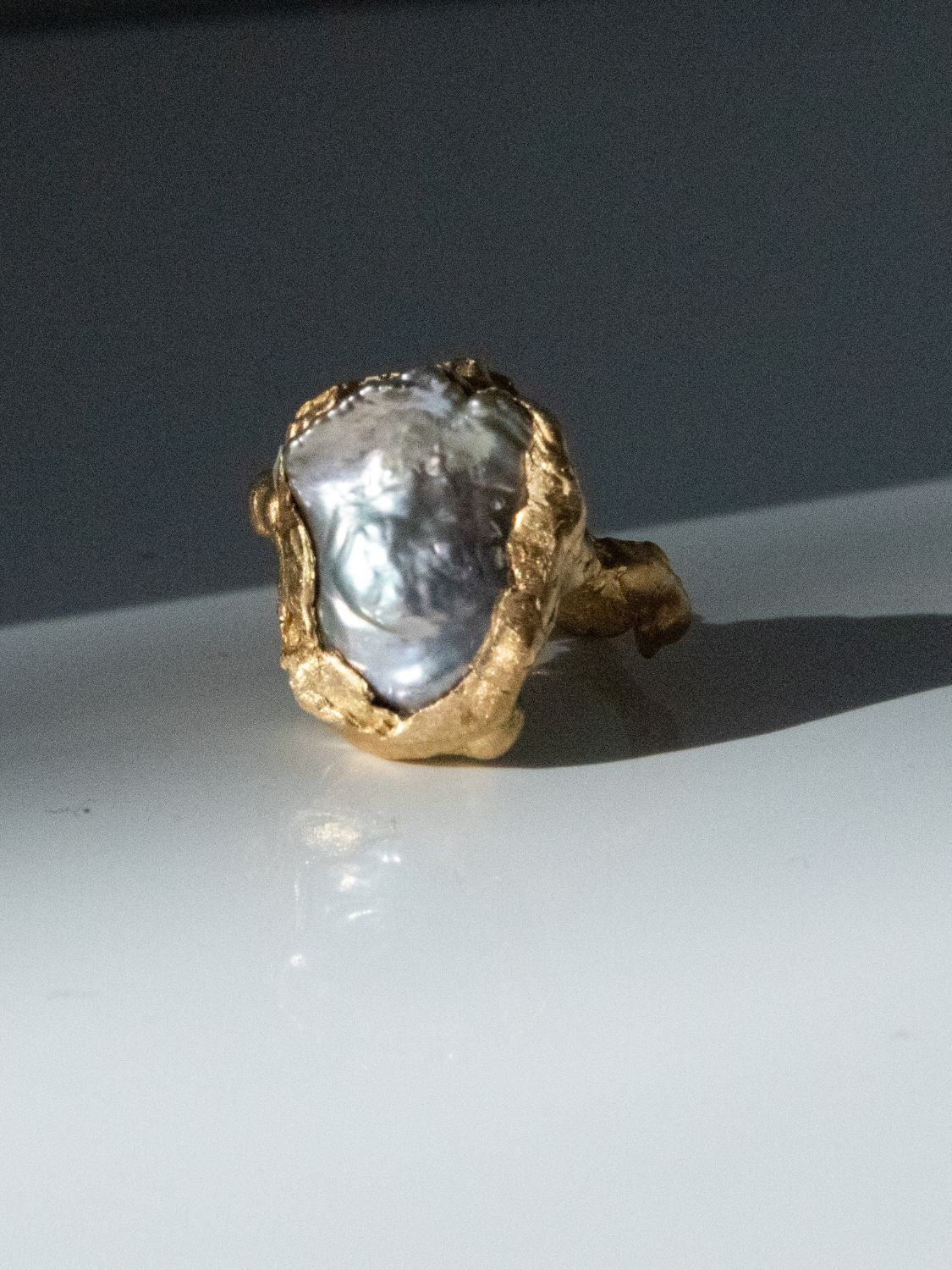 Mercury Pearl Ring sculptural Jewelry | The Bow Jewelry