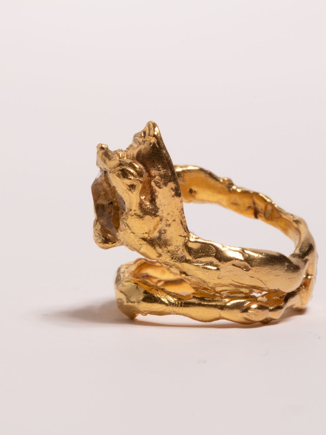 Leo Herkimer Quartz Ring sculptural Rings | The Bow Jewelry