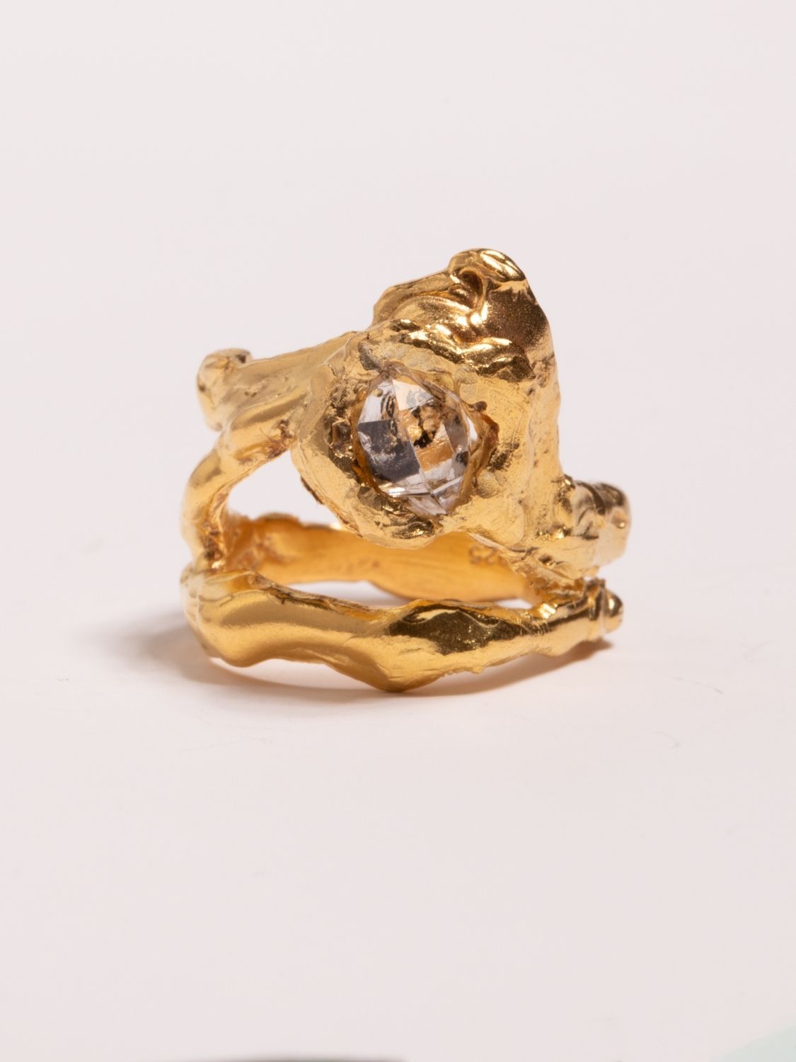 Leo Herkimer Quartz Ring sculptural Rings | The Bow Jewelry