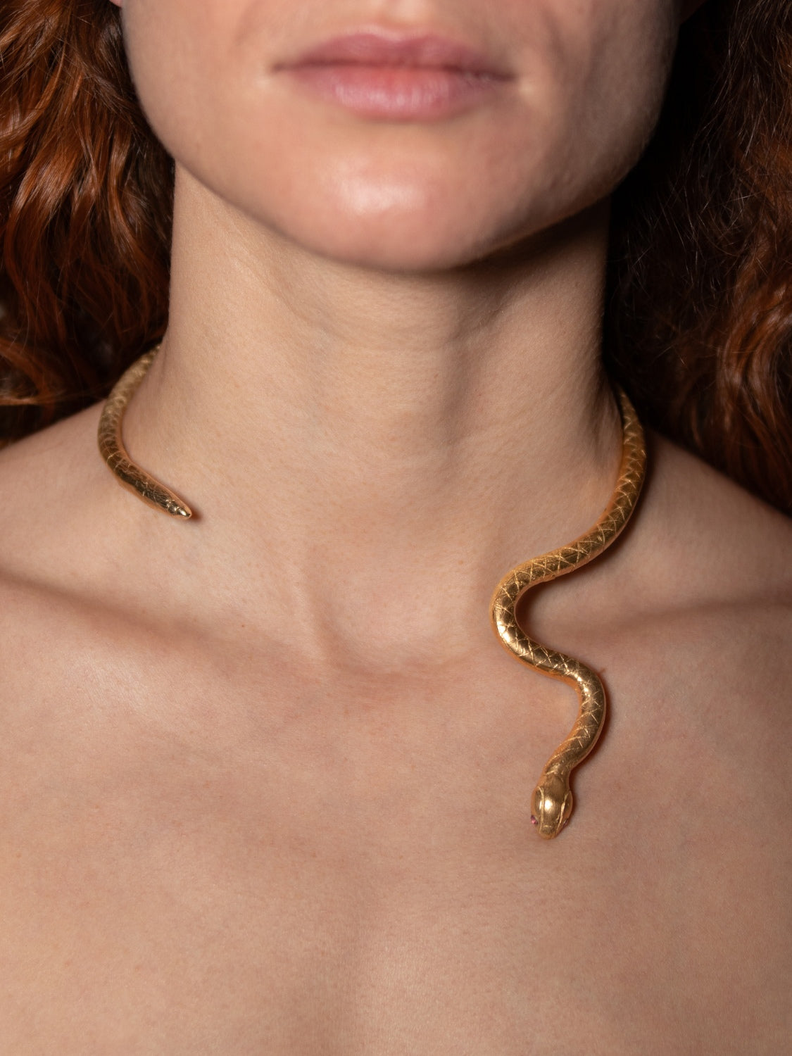 Venom Ruby Neck Cuff sculptural Jewelry | The Bow Jewelry