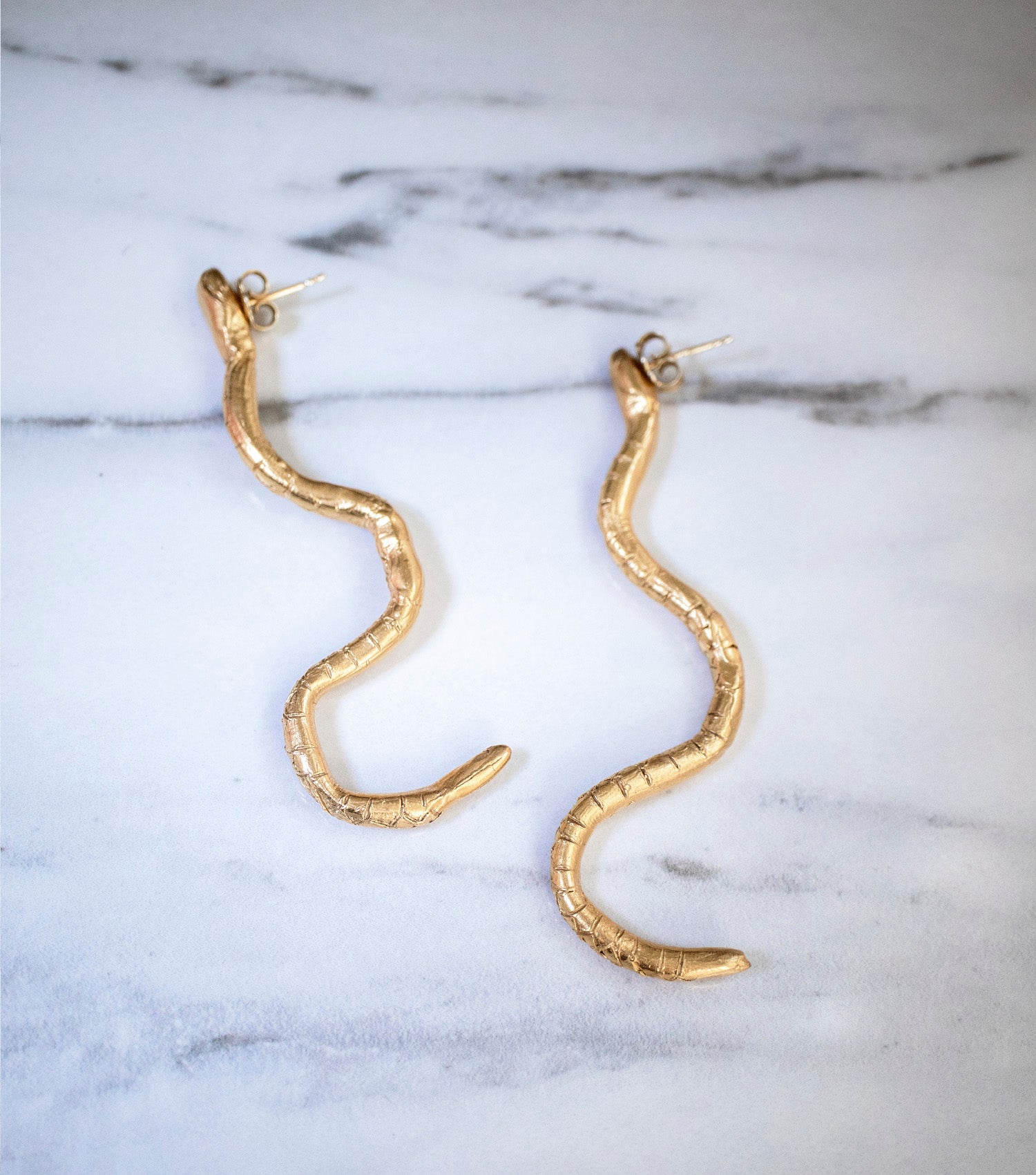 Venom Serpent Earrings sculptural Jewelry | The Bow Jewelry