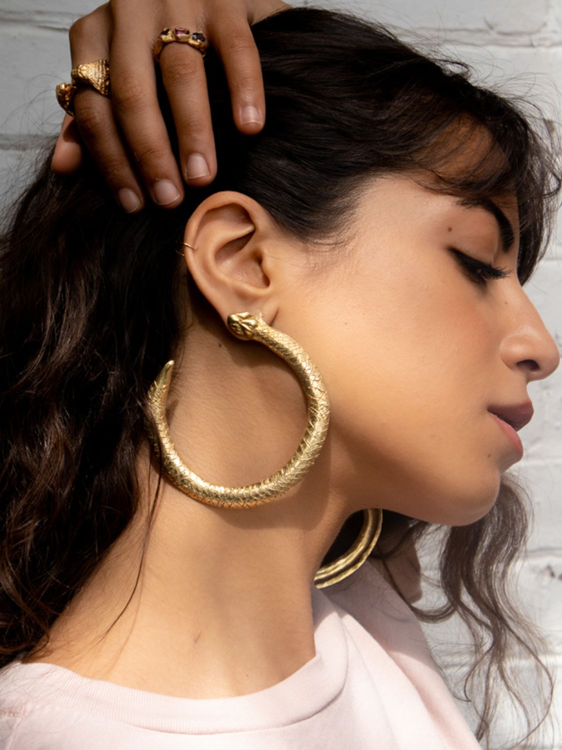 Ouroboros Serpent Earrings sculptural Jewelry | The Bow Jewelry