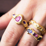 Andromeda Pink Sapphire And Iolite Ring - Made to Order