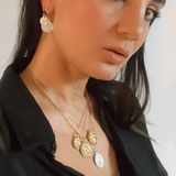 Goddess Tyche Earrings Silver