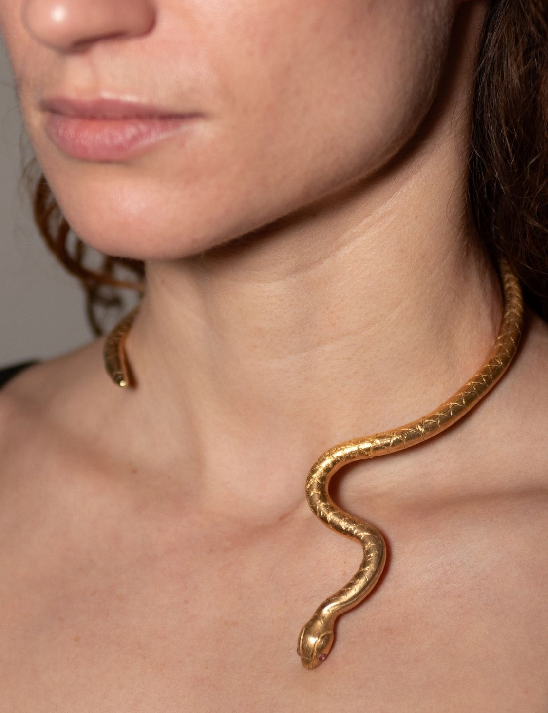 Venom Ruby Neck Cuff sculptural Jewelry | The Bow Jewelry