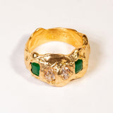 Perseus Emerald And Quartz Ring - Made to Order