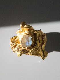 Nyx Moonstone Ring sculptural Rings | The Bow Jewelry