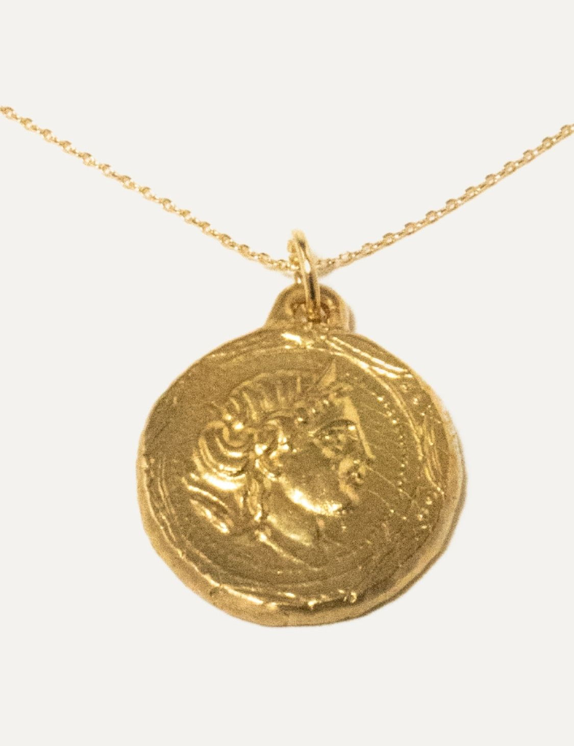 Athena Wisdom Coin Pendant Necklace sculptural Jewelry | The Bow Jewelry