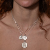 Artemis Coin Pendant Small Silver Necklace