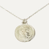 Athena Coin Pendant Silver Necklace
