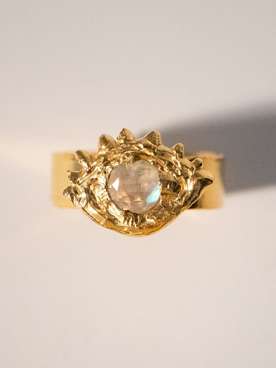 Eye Of The Goddess Moonstone Ring sculptural Jewelry | The Bow Jewelry