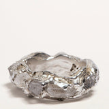 Herkimer Quartz encrusted silver statement eternity band | The Bow Jewelry