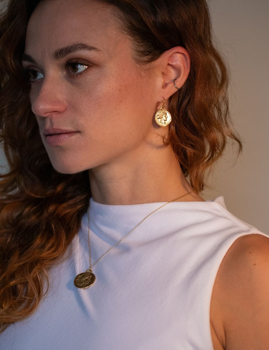 Goddess of Power Coin Earrings | The Bow Jewelry