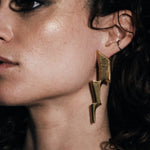 Daughter of Zeus Lightning Earrings sculptural symbolic Jewelry | The Bow Jewelry