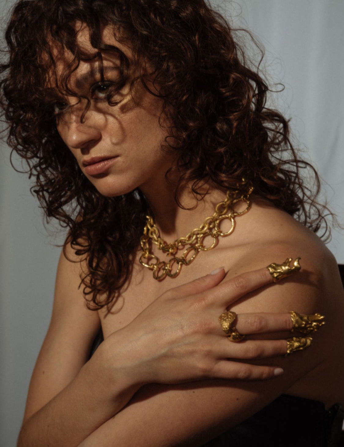 The Source  and Serpent Snake Chain Choker sculptural symbolic Jewelry | The Bow Jewelry