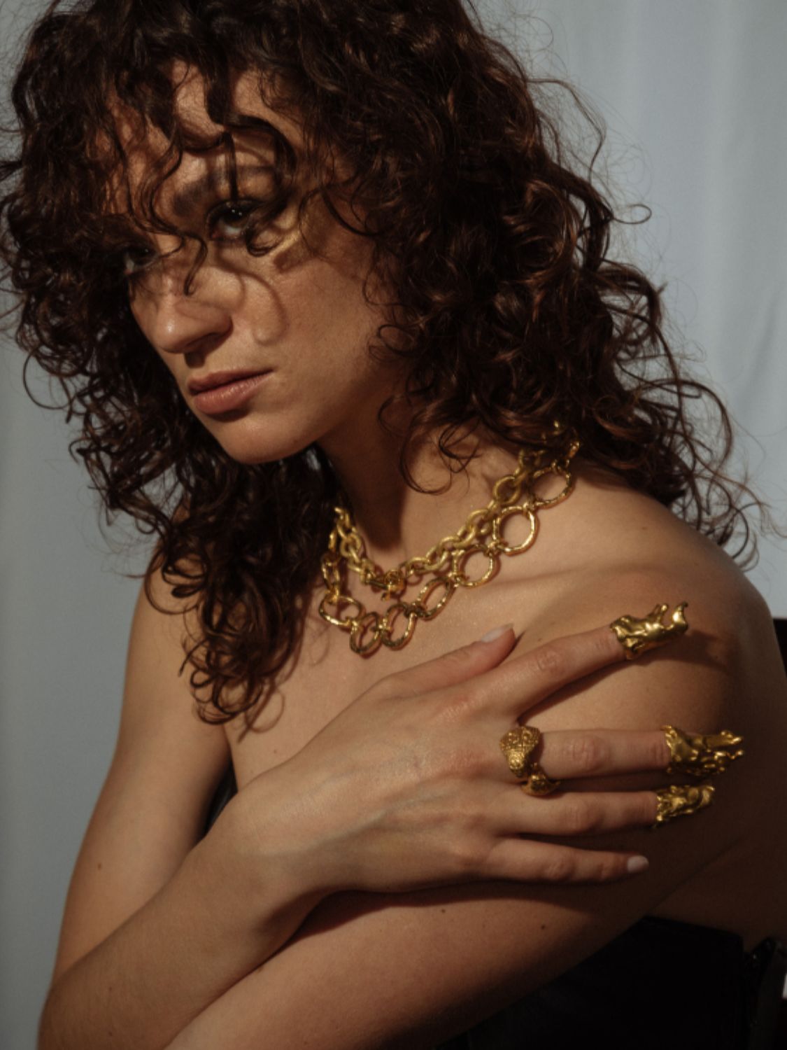 The Source  and Serpent Snake Chain Choker sculptural symbolic Jewelry | The Bow Jewelry