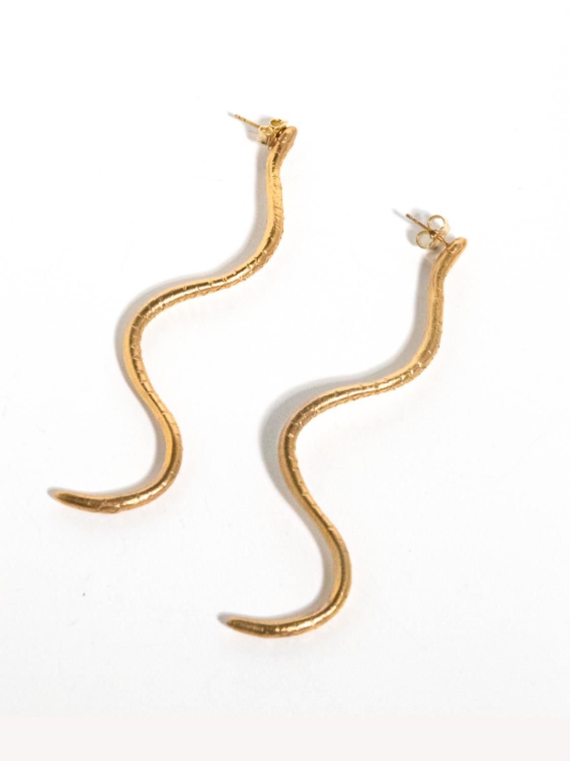 Temptress Serpent Earrings sculptural Jewelry | The Bow Jewelry