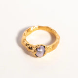 Organic texture grey pearl ring | The Bow Jewelry