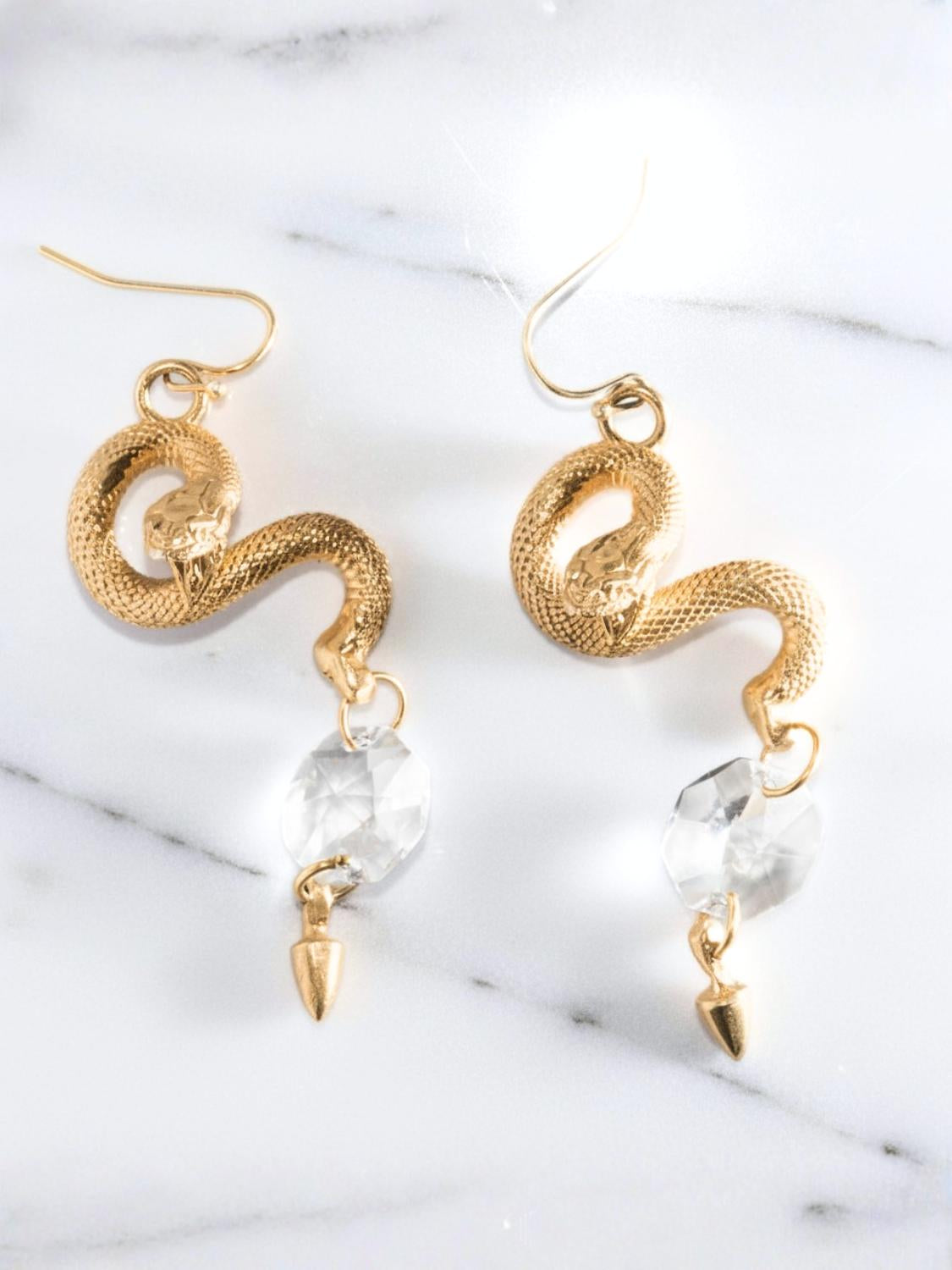 Serpent and Crystal Earrings | The Bow Jewelry
