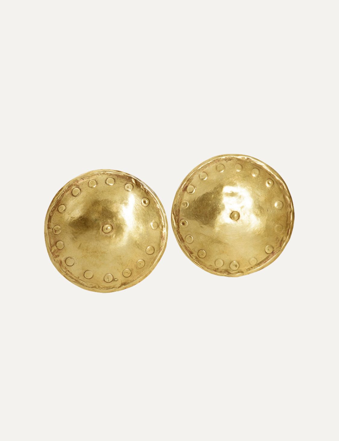 Shield Shape Amazonian Inspired Earrings 18kt gold plated | The Bow Jewelry
