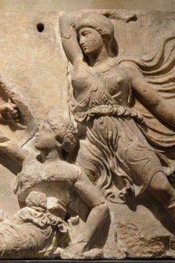 Stone relief of Amazon Warrior Women