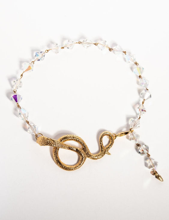 Illusion Vintage Crystal & Serpent Choker Necklace | The Bow Jewelry
