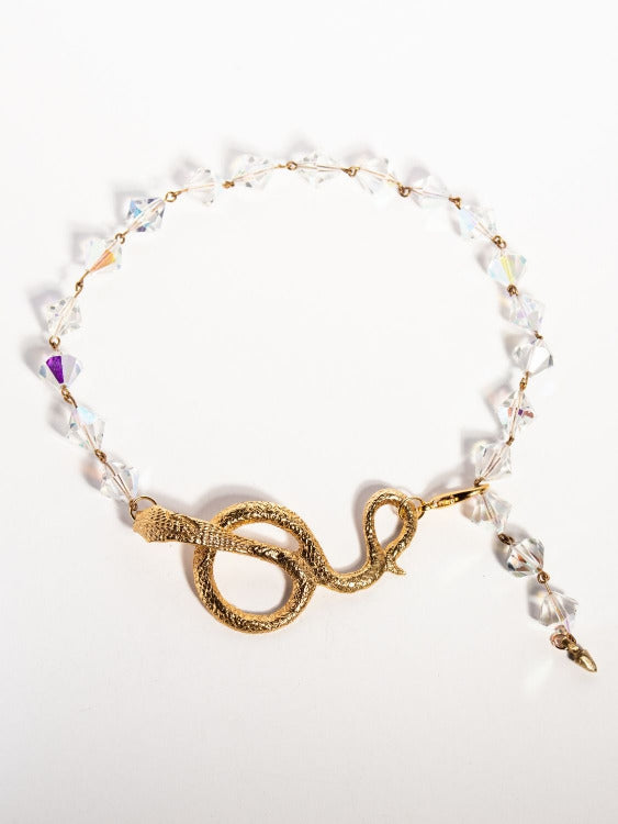 Illusion Vintage Crystal & Serpent Choker Necklace | The Bow Jewelry