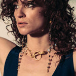 Model wearing Illusion Vintage Crystal & Serpent Choker Necklace | The Bow Jewelry