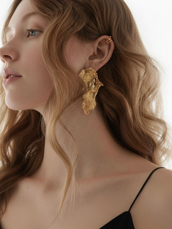 Flame Earrings sculptural Jewelry | The Bow Jewelry