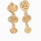 Goddess Coin Tiered Earrings