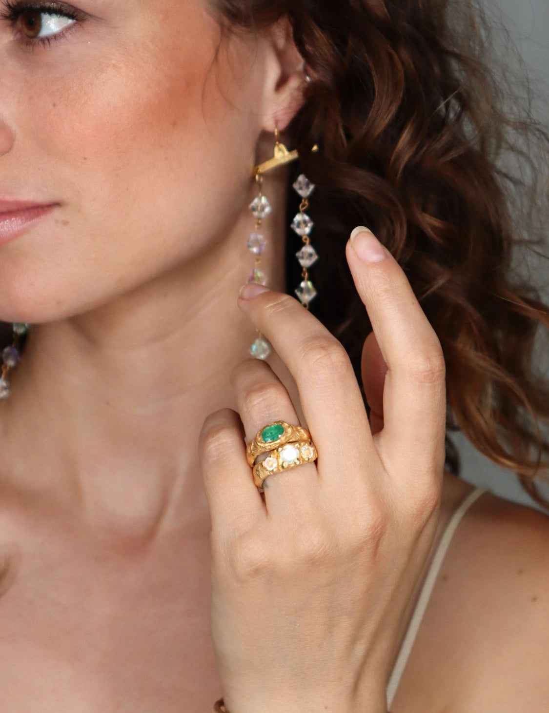 Orbit Moonstone Ring sculptural Rings | The Bow Jewelry