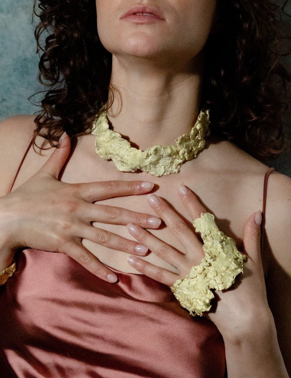 Weighted Hand Cuff sculptural Jewelry | The Bow Jewelry