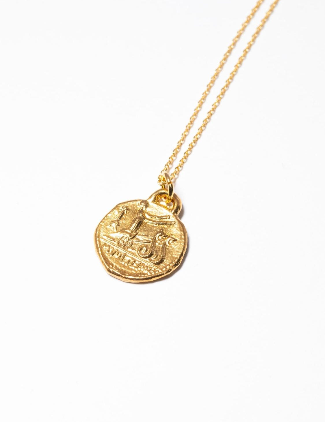 Goddess of Power Coin Pendant Necklace sculptural Pendant | The Bow Jewelry