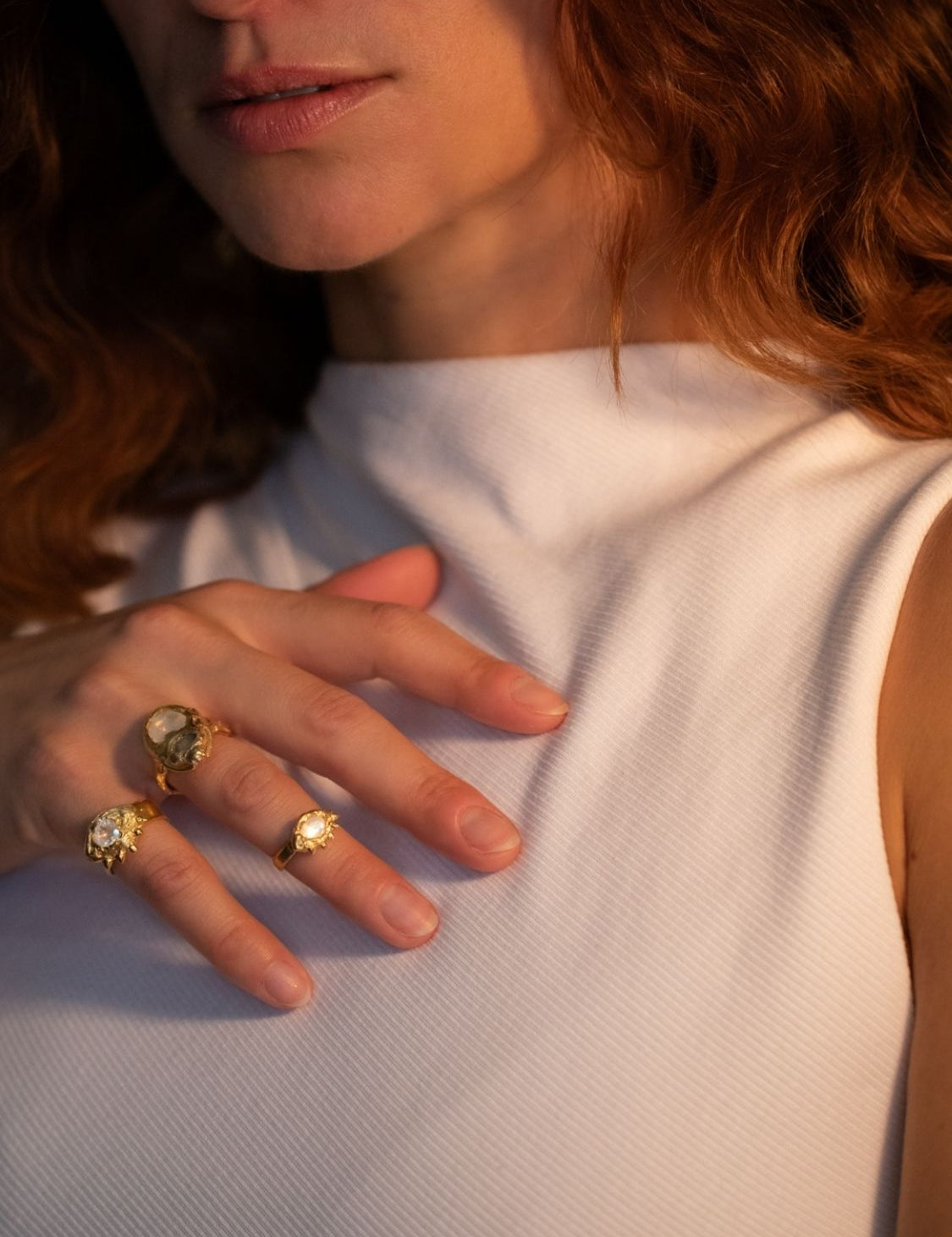 Visionary Moonstone Eye Ring sculptural Rings | The Bow Jewelry