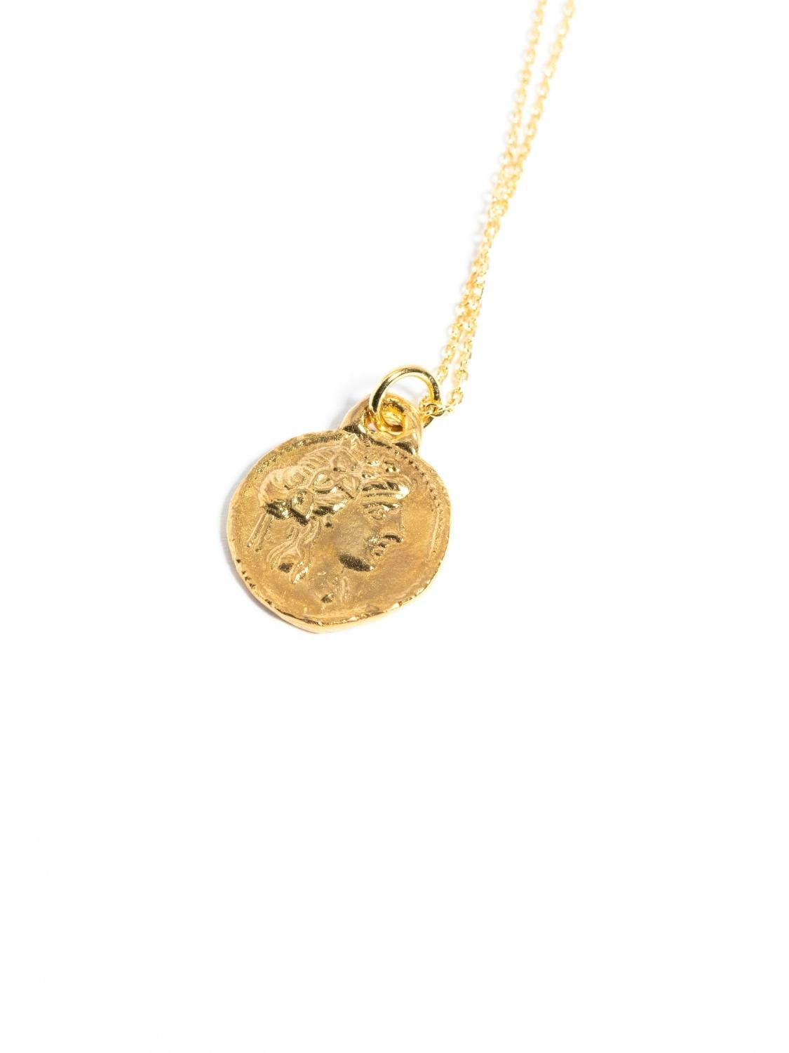 Goddess of Power Coin Pendant Necklace sculptural Pendant | The Bow Jewelry