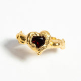 Passion Heart Garnet Ring