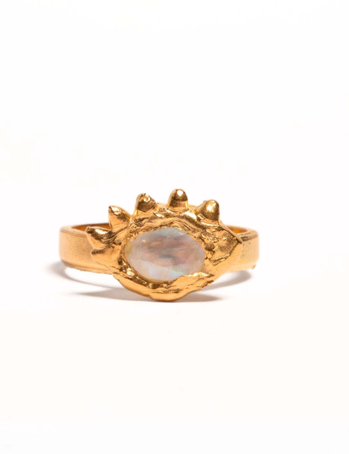 Visionary Moonstone Eye Ring sculptural Rings | The Bow Jewelry