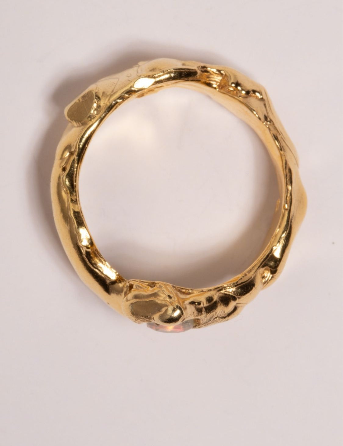 upper band view of Opulas fire opal ring | The Bow Jewelry