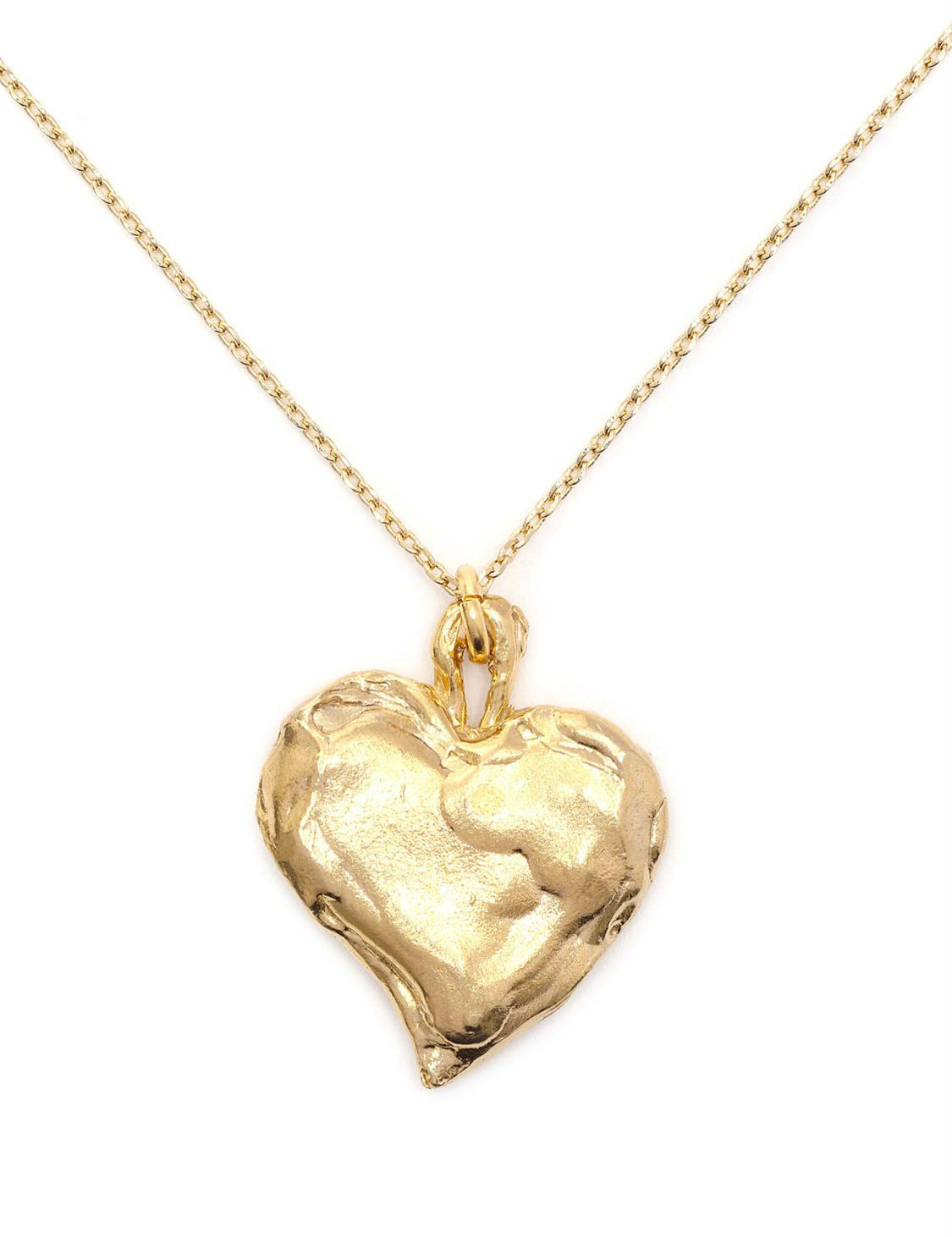 Brazen gold-plated heart pendant necklace with a matching ring | The Bow Jewelry