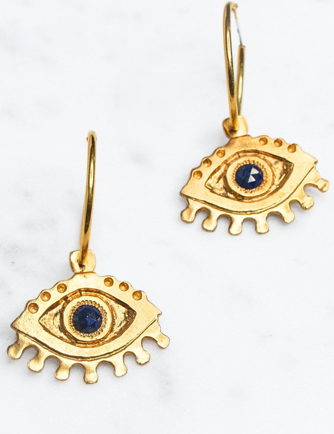 The Eye Lapis Lazuli Earrings sculptural Jewelry | The Bow Jewelry