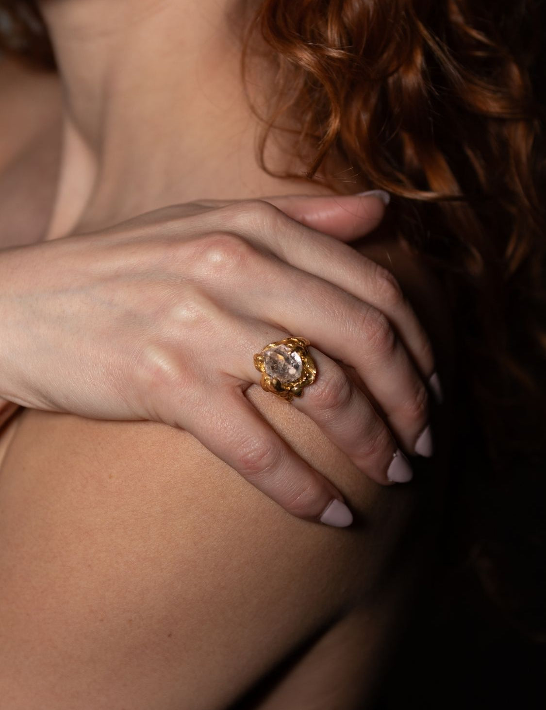 Sirius Herkimer Quartz Ring sculptural Jewelry | The Bow Jewelry