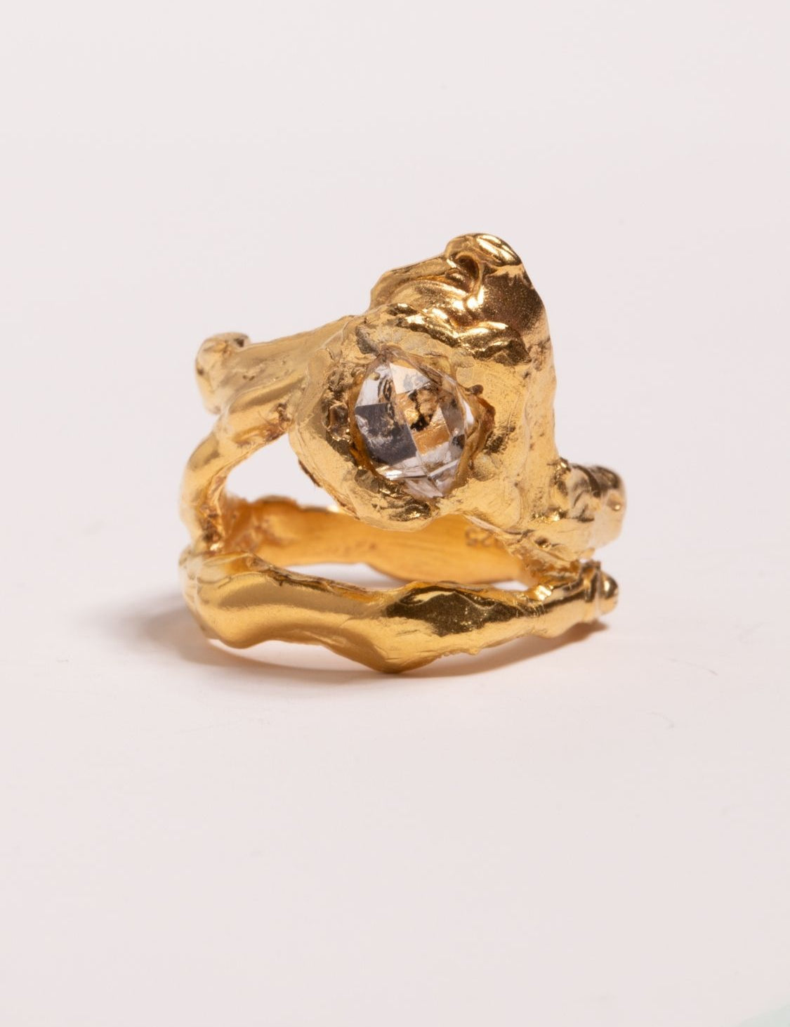 Leo Herkimer Quartz Ring sculptural Rings | The Bow Jewelry