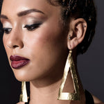 Model Wearing Antiope earrings | The Bow Jewelry